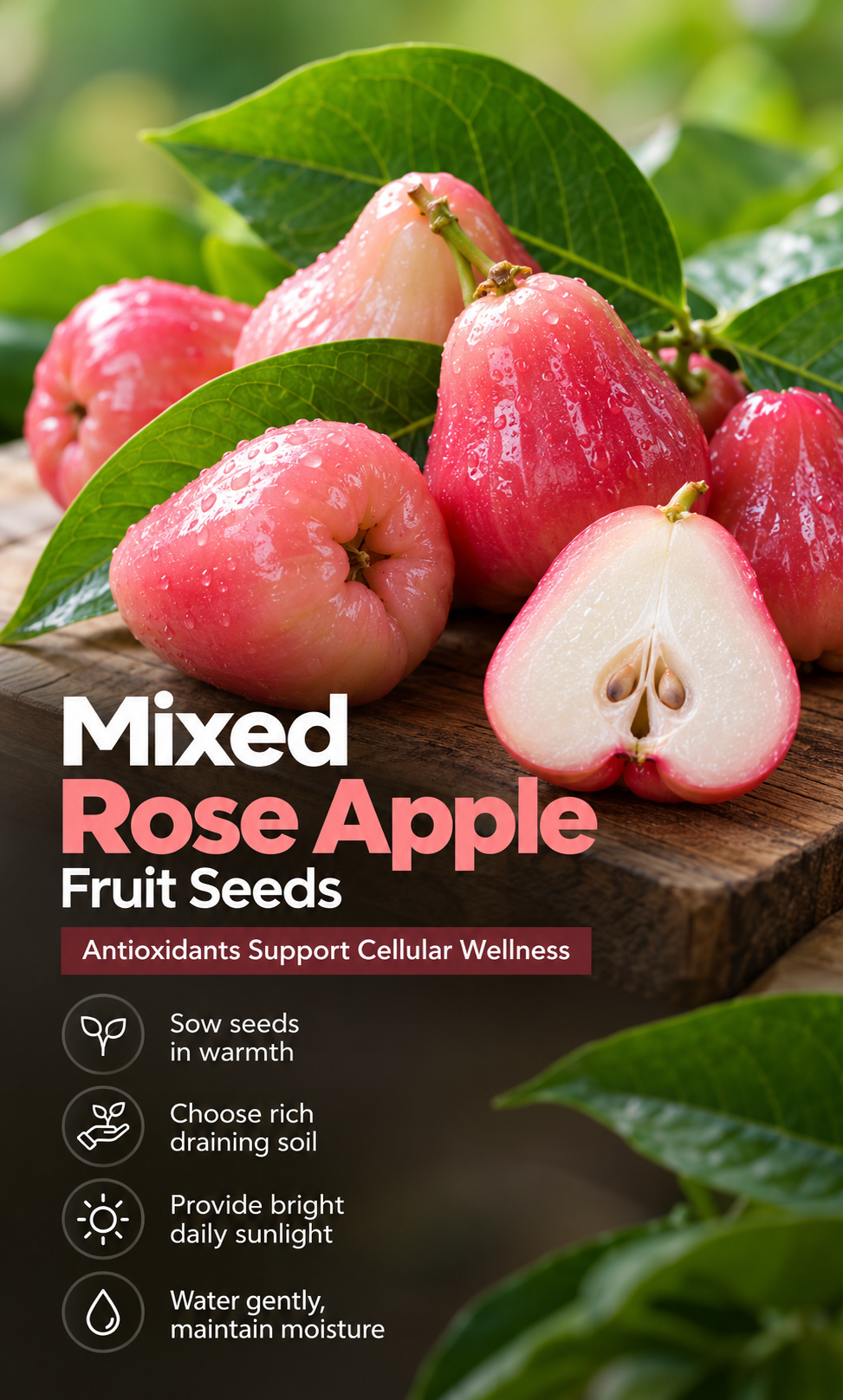 Grow a Taste of Paradise: Mixed Rose Apple Fruit Seeds for a Sweet & Colorful Summer Garden!