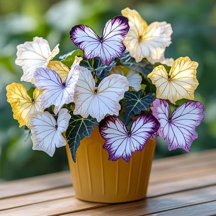 Moonlight Butterfly Begonia Flower Seeds Heirloom Non-GMO High Germination Seeds for Planting