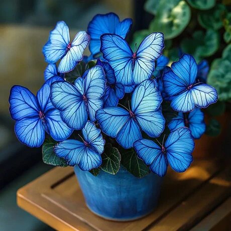 Moonlight Butterfly Begonia Flower Seeds - Blue Neon | Heirloom Non-GMO Seeds for Planting