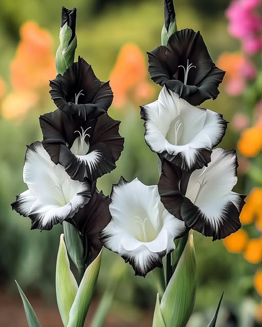 Black White Gladiolus Flower Seeds Heirloom Non-GMO High Germination Organic Garden Seeds for Planting