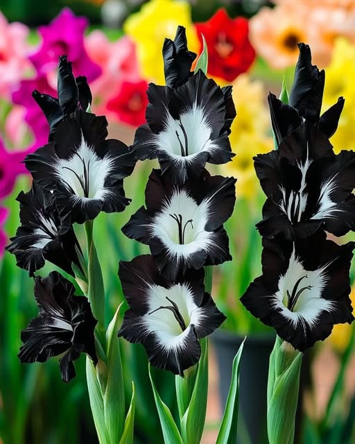 Black White Gladiolus Flower Seeds Heirloom Non-GMO High Germination Organic Garden Seeds for Planting