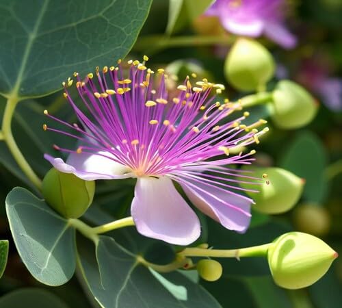 Purple White Caper Flower Seeds Heirloom Non-GMO High Germination Organic Garden Seeds for Planting