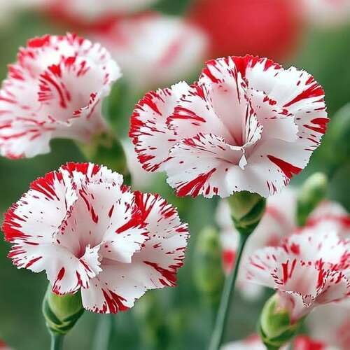 Red White Carnation Flower Seeds for Planting – Heirloom Non-GMO High Germination Organic Garden Seeds