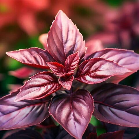Red Basil Plant Seeds – Heirloom, Non-GMO, High Germination Organic Garden Seeds for Planting