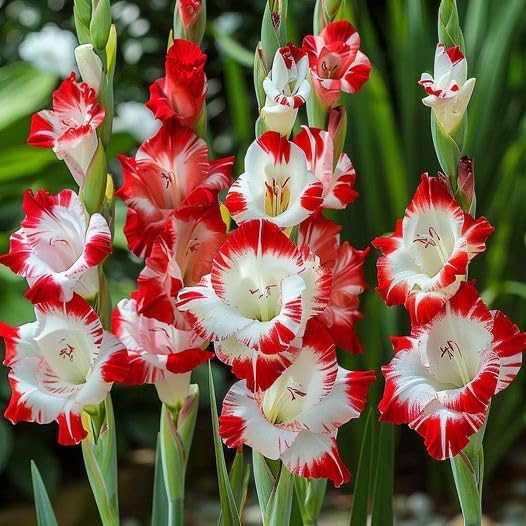 Gladiolus Flowers Seeds Red White Heirloom Non-GMO High Germination Organic Garden Seeds for Planting