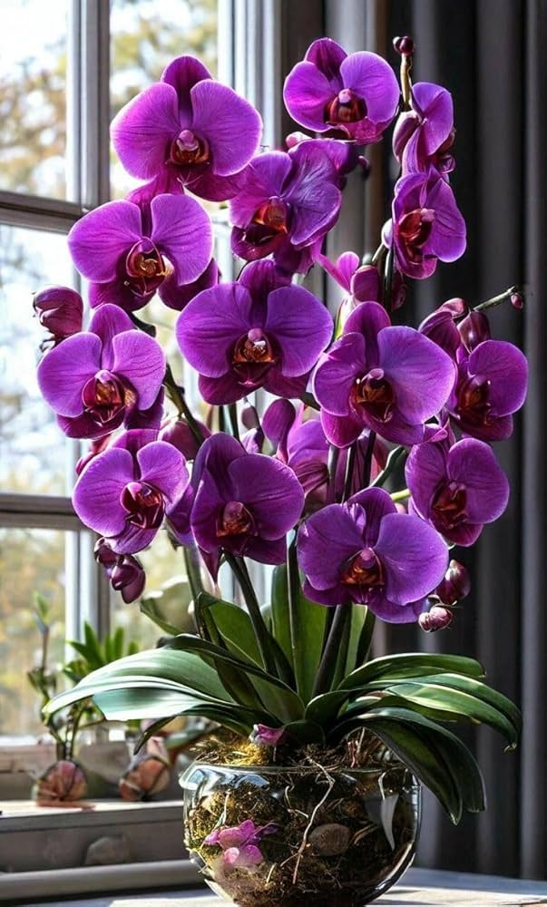 Dark Purple Phalaenopsis Orchid Flower Seeds for Planting Heirloom Non-GMO High Germination Organic Garden Seeds