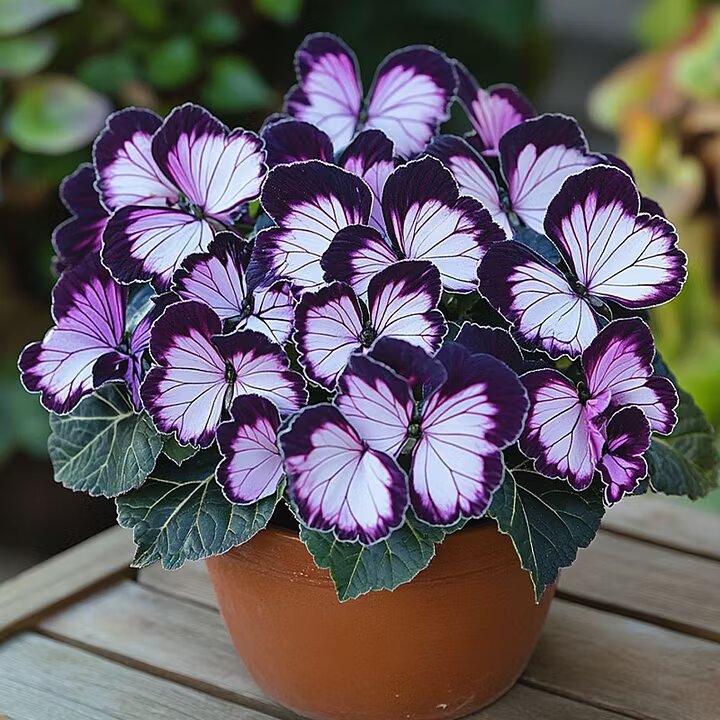 Moonlight Butterfly Begonia Flower Seeds Purple and White Heirloom Non-GMO High Germination Seeds for Planting