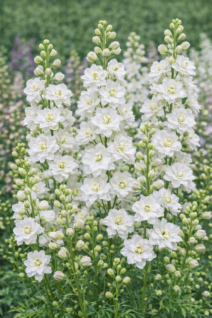 Delphinium Flower Seeds White – Heirloom Non-GMO High Germination Seeds