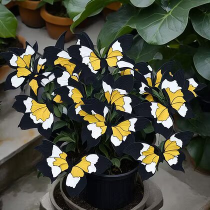 Moonlight Butterfly Begonia Flower Seeds Yellow-White-Black Heirloom Non-GMO High Germination Seeds for Planting