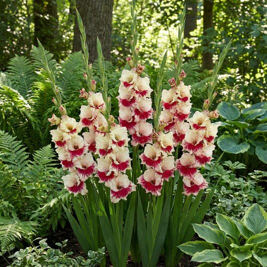 Gladiolus Flowers Seeds Red White Heirloom Non-GMO High Germination Organic Garden Seeds for Planting